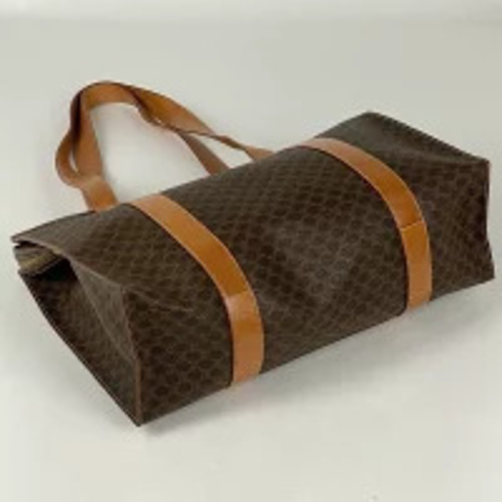 Celine Bag Shoulder Canvas Tote Macadam Brown